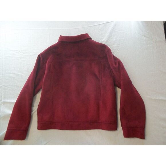 J. Jill Peacoat Women Sz M Burgandy 5 Button Everyday Unique Boho Winterwear - Picture 7 of 7